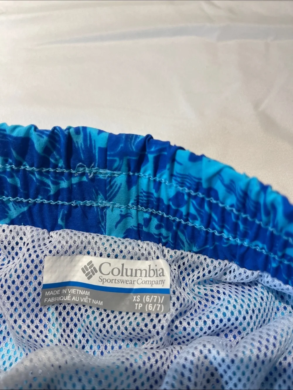 Columbia Kids Blue Tropical Swim Trunks - Lightweight Boys Swim Shorts